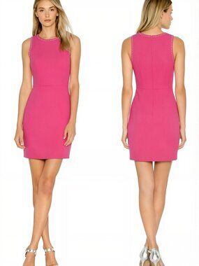 Likely Manhattan Fuchsia Studded Detail Mini Dress Size 6 NWT